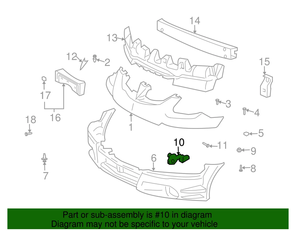 Genuine GM Passenger Side Front Bumper Fascia Upper Support 88970433 - Imagem 3 de 3