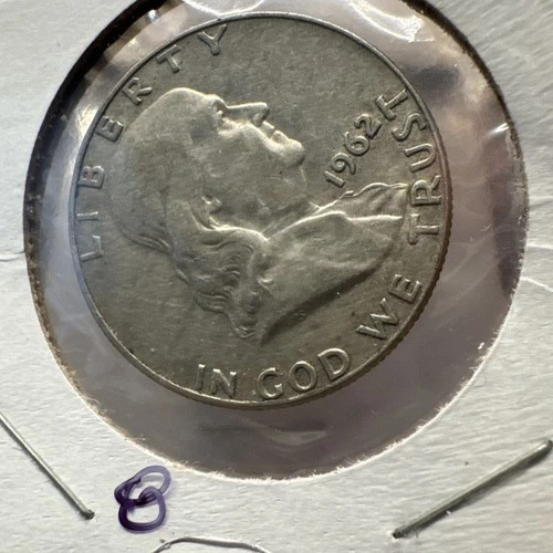 FRANKLIN HALF DOLLAR, 1962-D, 90% SILVER
