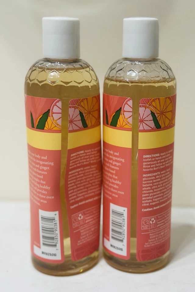 (2) Burt's Bees Energizing Citrus & Ginger Body Wash 12 Oz. Discontinued HTF - Image 2 of 2