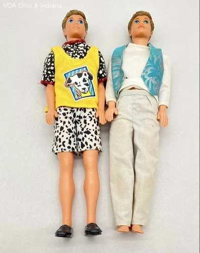 1991 Mattel Pet Pals Ken Doll + Friend Lot of 2 Vintage 90s Dolls