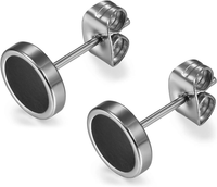 Flongo Ohrstecker Knopf, 6~12Mm Edelstahl Ohrstecker Rund GestüT Stecker Ohrring