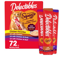 Hartz Delectables Squeeze Up Cat Treats Non Seafood 72ct Lickable Tubes