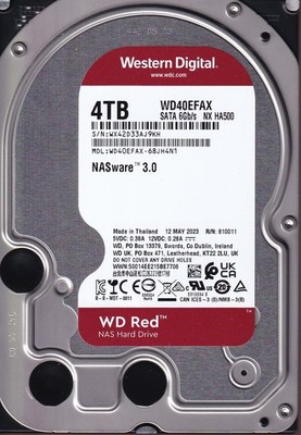 WD Red WD40EFAX 4TB (5400RPM, 3,5 Zoll, SATA III, 256MB Cache) NAS