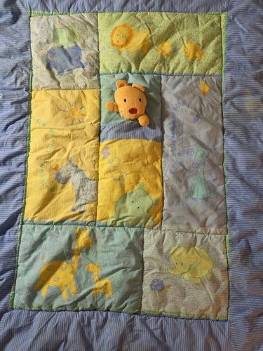 Child Divine Safari Animal Baby Plush Blanket Elephant Lion Giraffe 40×29"