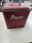 Vintage 1950's "Pleasure Chest Buddy" Red Cooler Ice Chest with Bottle Opener