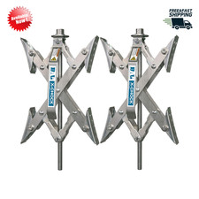 X-Chock Wheel Stabilizer Pair w/ Handle USA Made RV Trailer Tandem Tire Lock 2pk