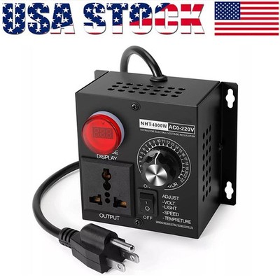 AC 120V~220V 4000W SCR Motor Speed Controller Volt Regulator Thermostat Dimmer