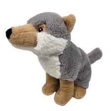Aurora Wolf Husky Dog 9" Plush Eco Nation Stuffed Animal Sitting Gray