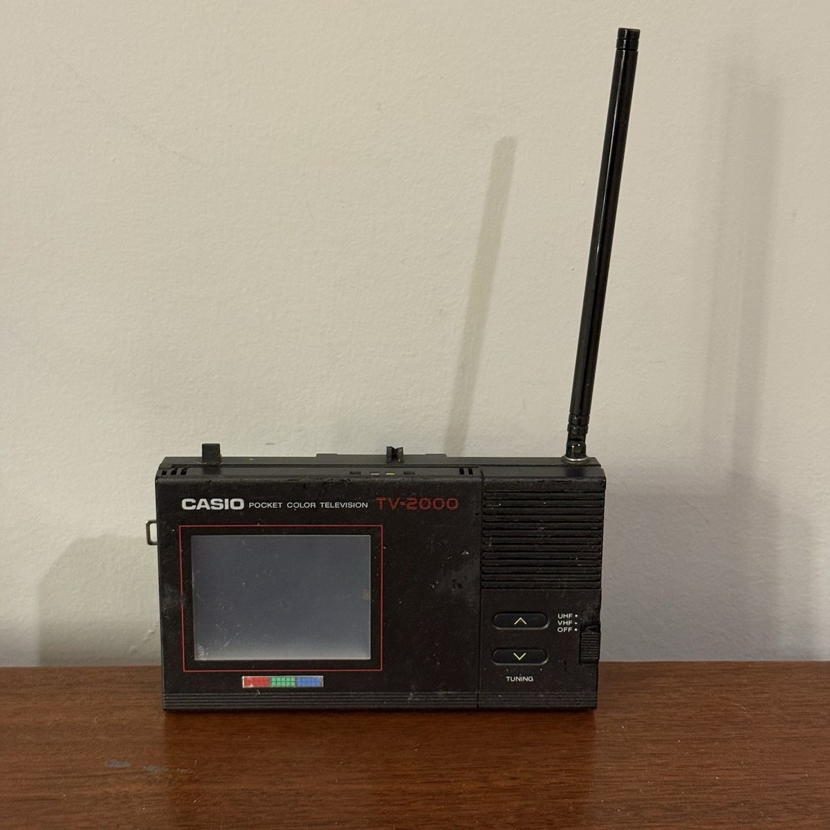 Vintage Casio TV-2000 Pocket Color LCD Television 1980s Japan