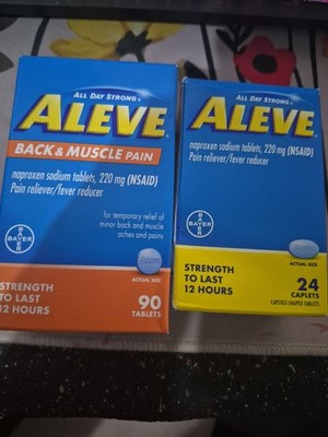 LOT OF ALEVE BACK & MUSCLE PAIN RELIEVER/FEVER REDUCER 90ct TABLETS EXP 4/2028 
