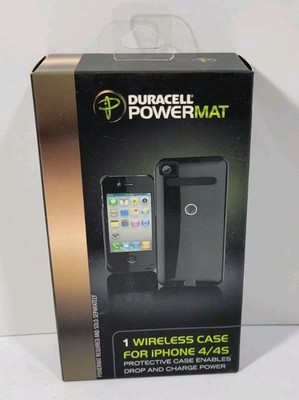 New Duracell Powermat Wireless Battery Case for iPhone 4/4S w/ USB cable - Black