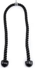 Double Length Tricep Pull Down Rope - 54 Inches Attachment for Cable black
