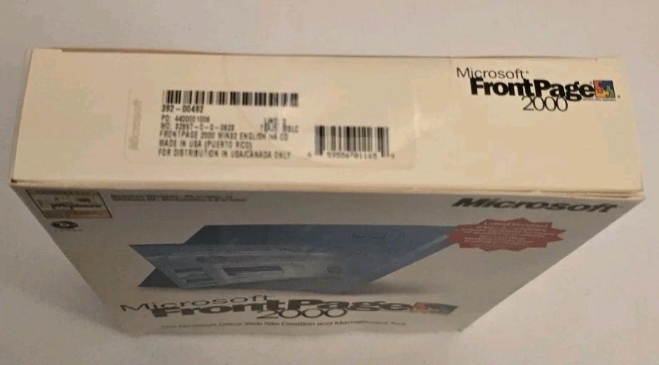 Vtg Sealed Microsoft Office Front Page 2000 in Original Retail Big Box Rare - Image 3 of 4