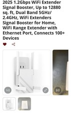 2025 1.2Gbps WiFi Extender Signal Booster, Up to 12880 sq. ft, Dual Band