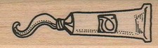 ToothPaste Oozing 1 x 2 3/4" Mounted Rubber Stamp, Object Stamp