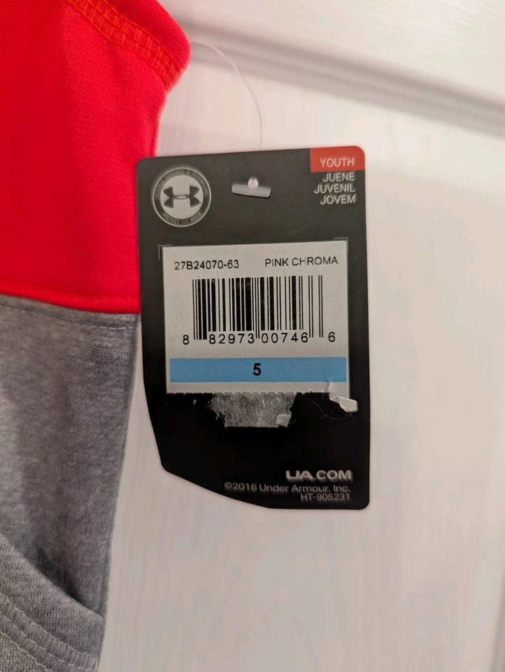 Chaleco con Capucha Under Armour Rosa Y Gris Cremallera Frontal Talla 5 Nuevo con Etiquetas Foto 3 de 4