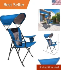 Luxurious Camping Chair with Adjustable UPF 50 Sunshade - Perfect for Outdoors