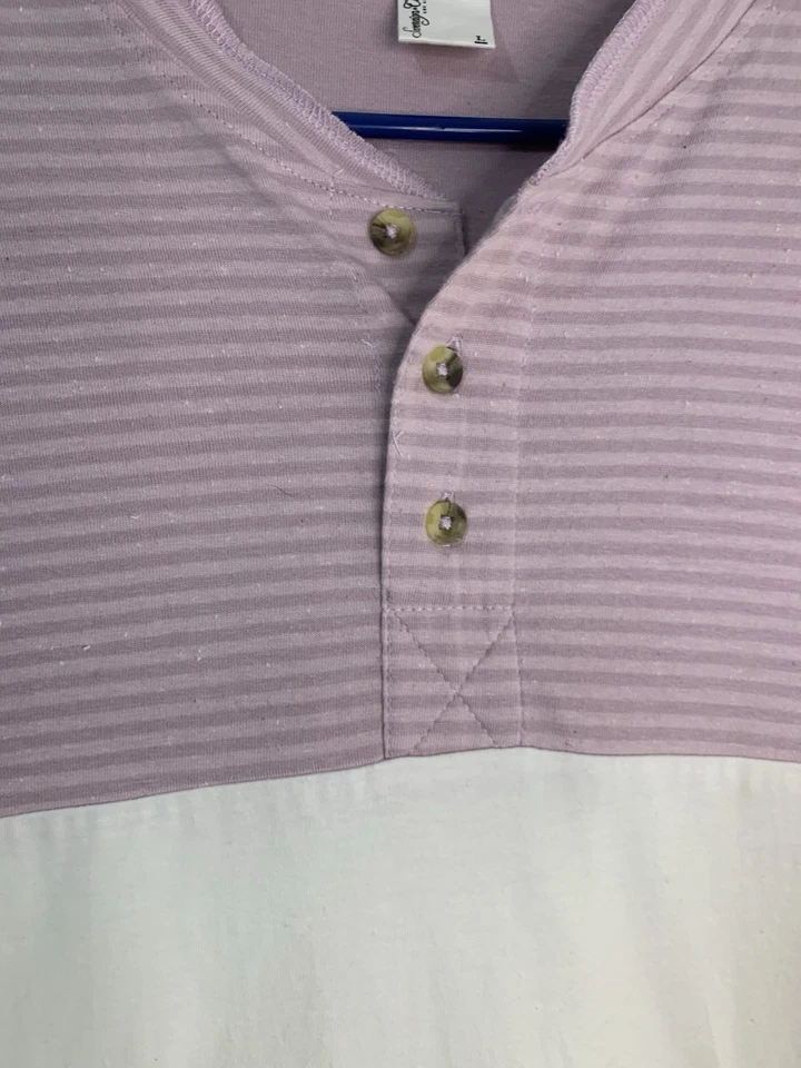 Sovereign Code men's L Multicolor Mauve Cotton Short Sleeve Henley - Image 2 of 4