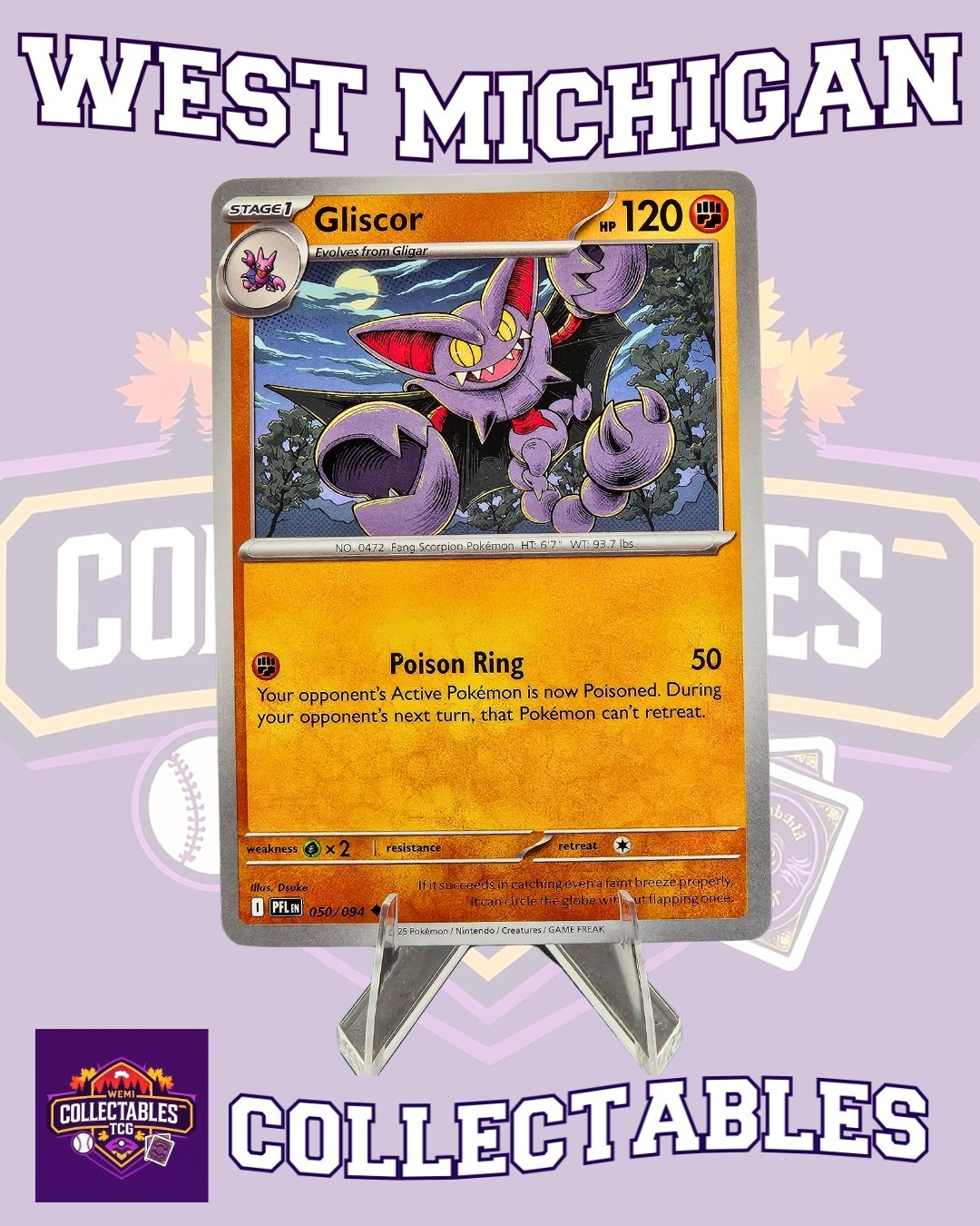 Gliscor 050/094 Me02: Phantasmal Flames Regular - Pokemon TCG NM