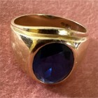 916/22k Gold  Sapphire Pinky ring size 10 — photo 1