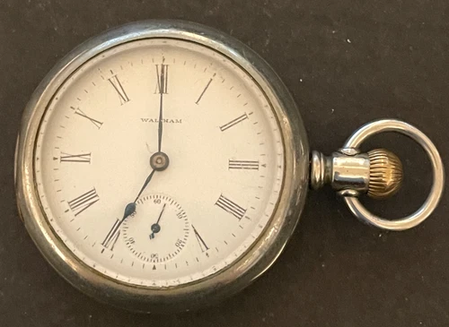 Antique 1902 Waltham Model 1883 820 Pocket Watch Ticks Running Silveroid 18s 15j