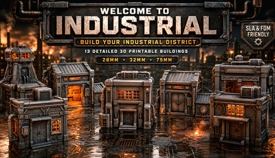 Industrial Postapocalyptic Steampunk Sci Fi Terrain   3D gedruckte Fabrik Pipes