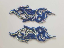 Small Pair Blue Diamante Headpiece Applique for Freestyle Dance Lyrical Dance