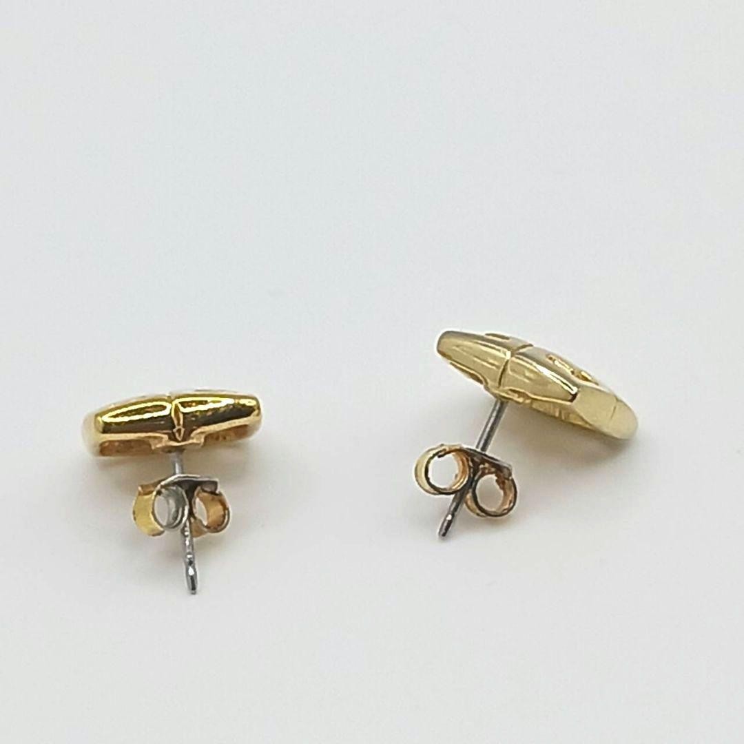 GIVENCHY 4G Logo Earrings Gold 1cm Vintage Japan Jewelry Accessory Goldtone thumbnail 5