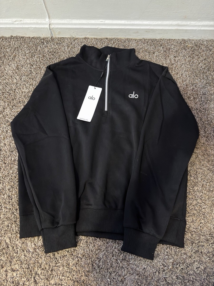 alo Men's Black Tracksuit Set Jacket & Jogger Pants 1/4 Zip