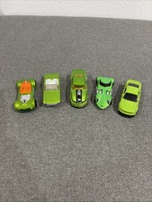 Hot Wheels 1:64 Set Of 5 Bright Green Cars. M...