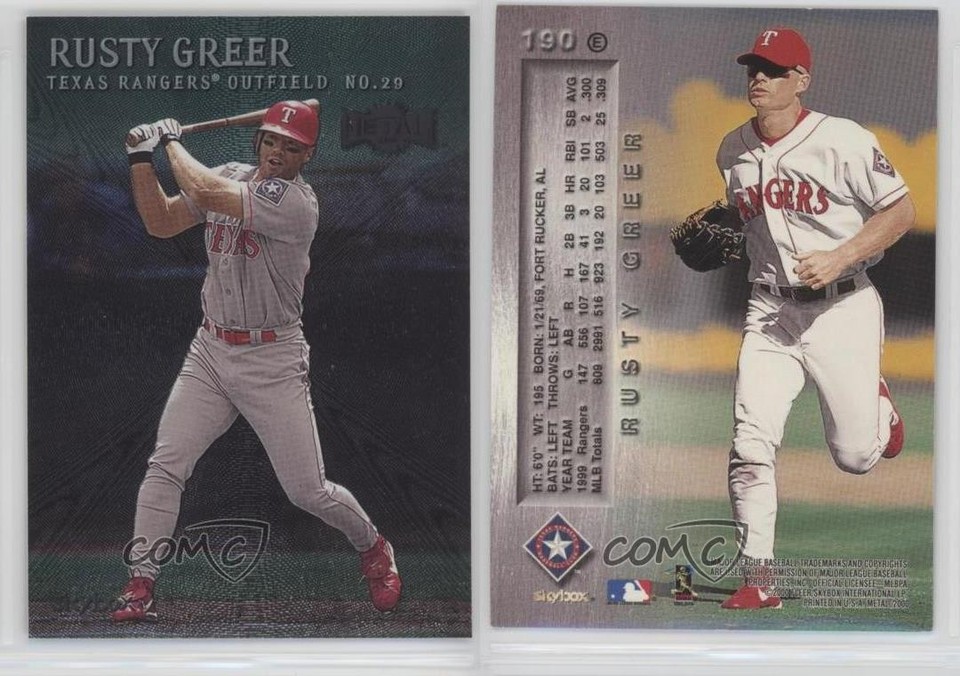 2000 Skybox Metal Emerald Rusty Greer #190 0q3 | eBay