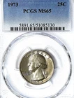 1973-P WASHINGTON QUARTER / PCGS MS65 / HARD TO FIND / UNC / VERY RARE