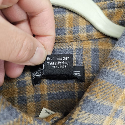 J. Peterman Shirt Mens XL Gray Plaid Wool Button Up Long Sleeve Flannel - Picture 7 of 11