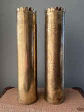 Artisanat de tranchée-Souvenir Verdun-Troyon WW1-Douilles obus-Trench art 1916