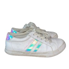 Nautica Caoimhe Casual white faux leather low top girl s sneakers size 1