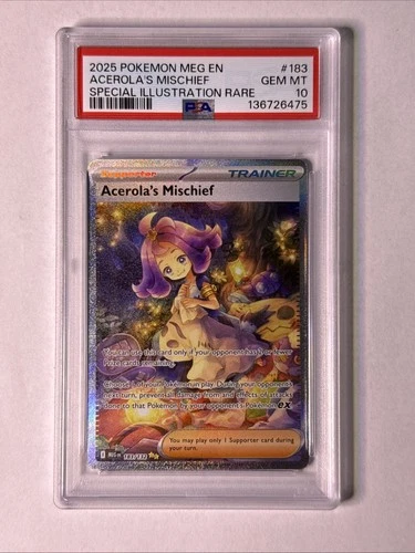 2025 POKEMON MEG EN-MEGA EVOLUTION #183 ACEROLA'S MISCHIEF PSA 10