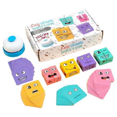 Face Changing Cubes Wooden Matching Puzzle Game Cube Building Blocks Game· T6C3