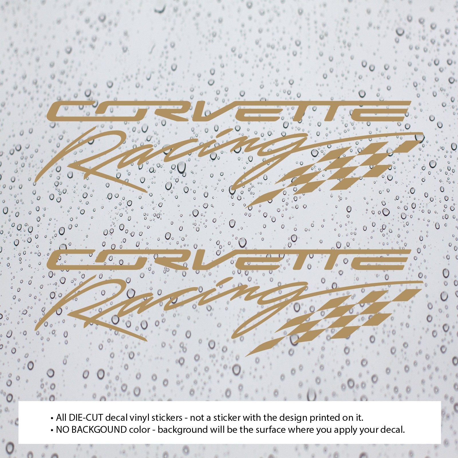 2pcs Corvette Racing Script & Flag (10" x 2.75") Decal Automotive Vinyl ...
