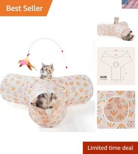 Interactive 3-Way Cat Tunnel with Peek Hole Ball: Ultimate Fun for Kittens