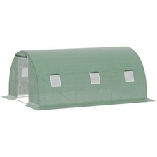 Outsunny Serra a Tunnel per Orto 4.5x3x2m con Copertura in PE e Finestre