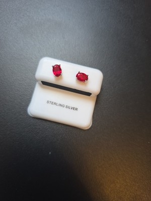 Sterling Silber 925 Rubin Ohrringe Damen Ohrstecker 75ct Lab Created