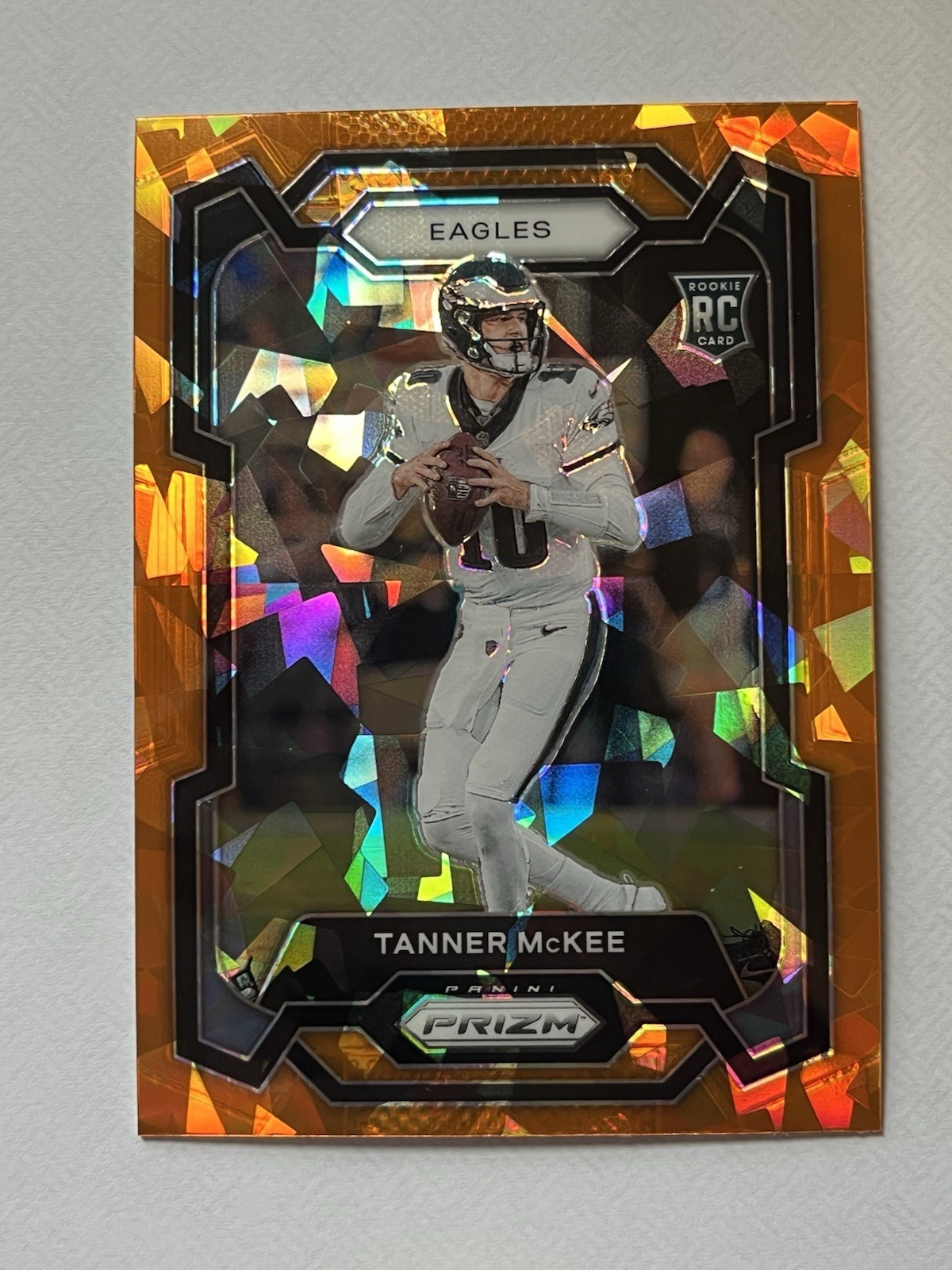2023 Panini Prizm - Rookies Tanner McKee #383 Orange Ice Prizm (RC)