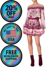 CAMILLA La Belle Off Shoulder Short Dress Size M RRP $699