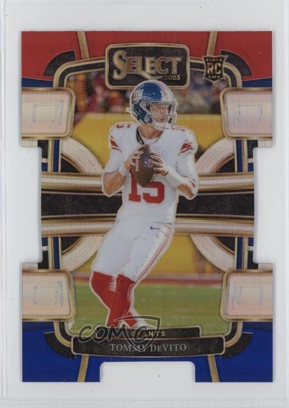 2023 Panini Select Concourse Red & Blue Prizm Die-Cut Tommy DeVito #73 Rookie RC