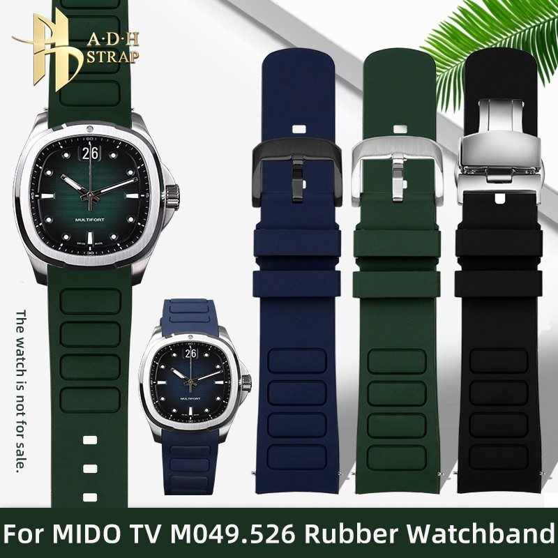 For Mido Multifort TV Series M049526 Rubber Watch Band M049