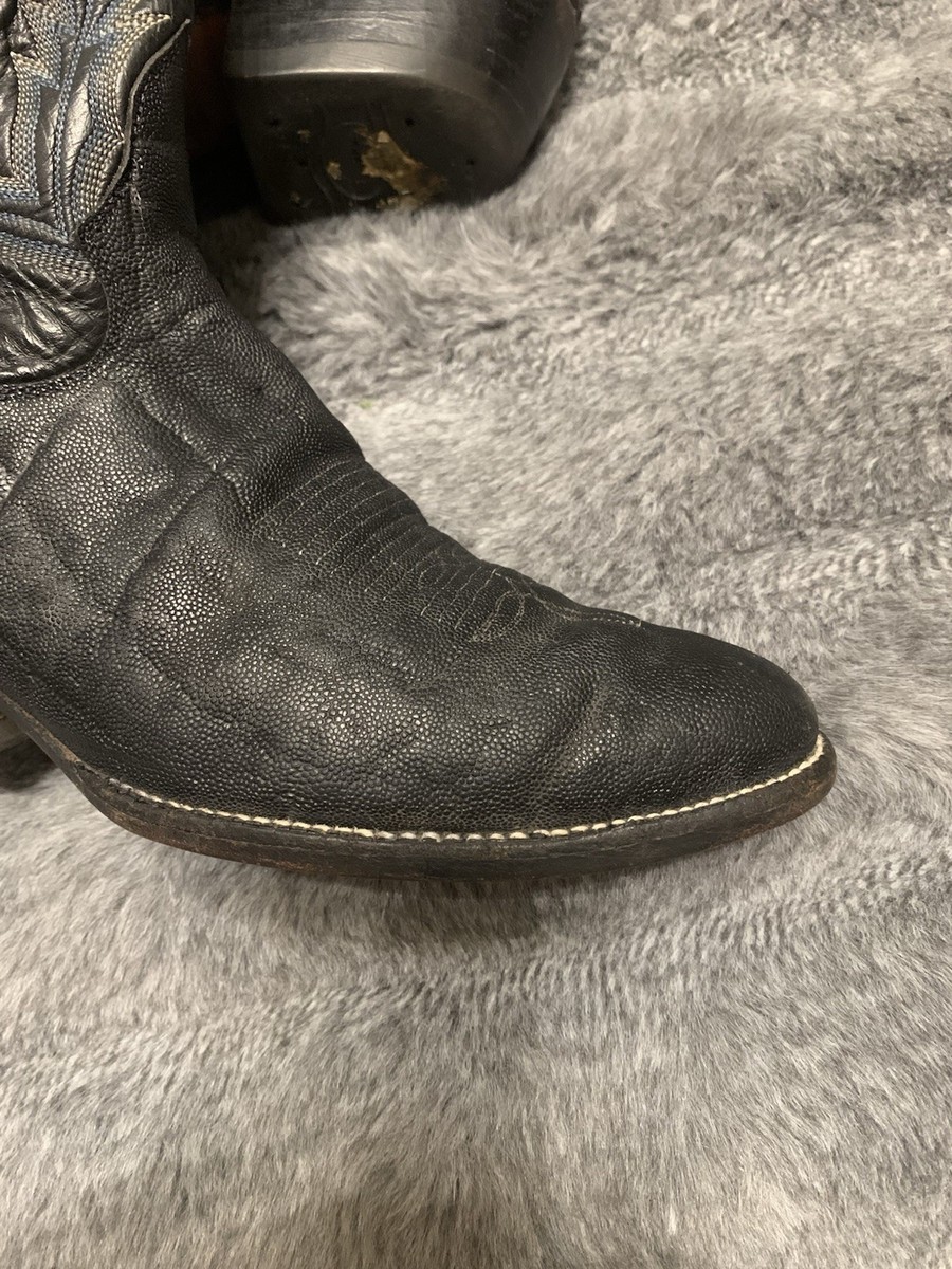 Tony Lama 10D Black Exotic George Straight Elephant Print Cowboy