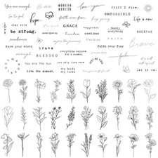 TATUWST Realistic Temporary Tattoos - 60 Sheets Tiny Small Small, Rose