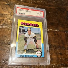 1975 Topps Enzo Hernandez baseball card, PSA graded NR-MT 8 (MC) 84 in the set