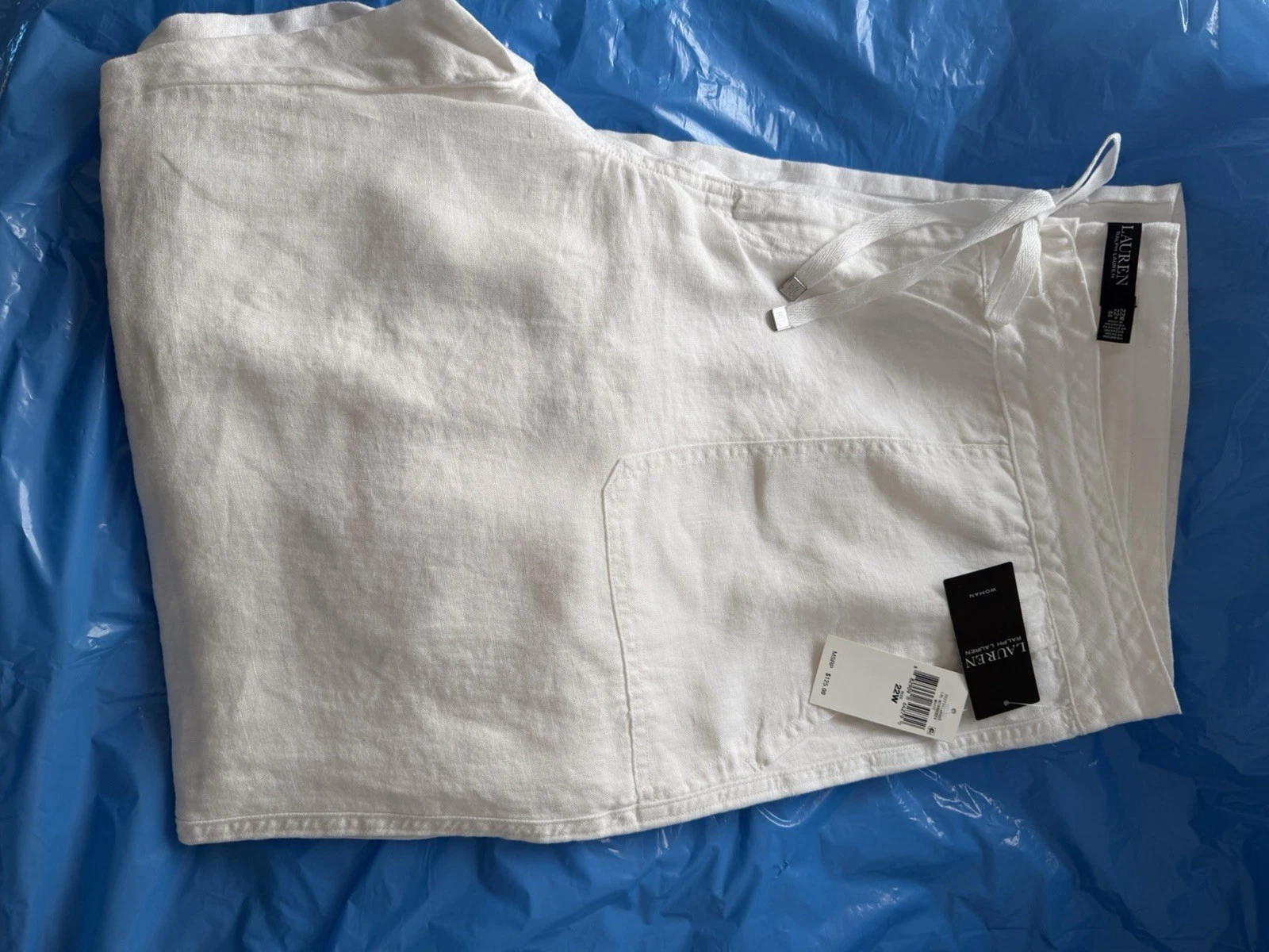 Lauren Ralph Lauren Linen Drawstring Chino Shorts White Navy Black Men’s Casual