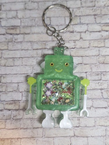 Roboter Shaker Schlüsselanhänger süß Harz Keychain